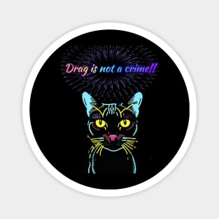 Batman says... Drag Is Not A Crime! Rainbow Text Black Magnet